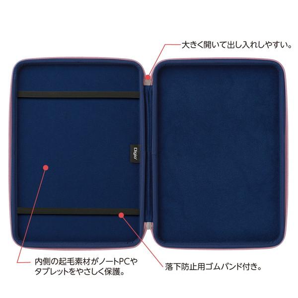 Nakabayashi ノートパソコン / タブレットPC対応［〜11.6インチ］ 汎用PCセミハードケース  ネイビー×ピンク SZC-FC112001NBP | ナカバヤシ | 05