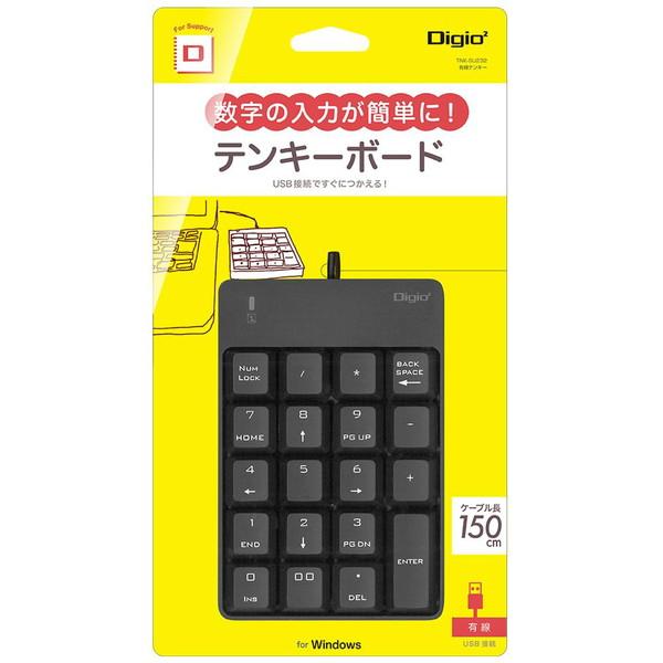 Nakabayashi シンプルUSBテンキーボード／ブラック TNK-SU232BK   ［有線 /USB］ | ナカバヤシ | 01