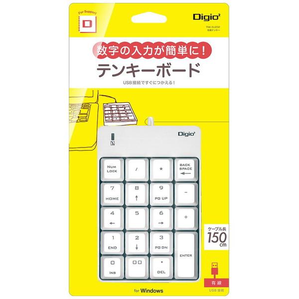 Nakabayashi シンプルUSBテンキーボード／ホワイト TNK-SU232W   ［有線 /USB］ 【864】 | ナカバヤシ | 01