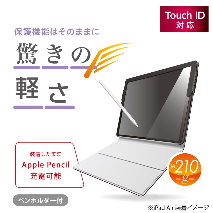 Nakabayashi 10.9インチ iPad Air（第4世代）用 エアリーカバー ブラック TBC-IPA2006BK | ナカバヤシ | 06