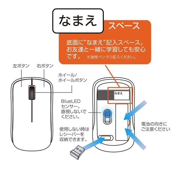 Nakabayashi マウス (Chrome/Mac/Windows11対応) ピンク MUS-RKT186P ［BlueLED /無線(ワイヤレス) /3ボタン /USB］ | ナカバヤシ | 07