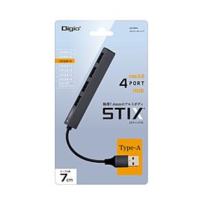 Nakabayashi UH-2554GY USB-Aハブ STIX(Chrome/Mac/Windows11対応) グレー ［バスパワー /4ポート /USB2.0対応］ | ナカバヤシ