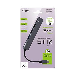 Nakabayashi ［USB-C オス→メス microSDカードスロット / USB-Aｘ3］変換アダプタ  グレー COM-C3MSD123GY | ナカバヤシ