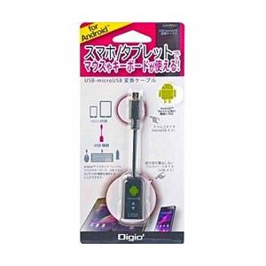 タブレット／スマートフォン対応［Android・USB microB・USBホスト機能］　USB変換アダプタ 10cm・ブラック （USB microB→USB A 接続）　ZUH-OTG01BK | ナカバヤシ