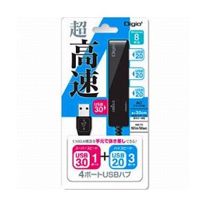 Nakabayashi USB3.0ハブ　（USB3.0×1ポート＋USB2.0×3ポート・バスパワー・ブラック）　UH-3014BK 【864】 | ナカバヤシ