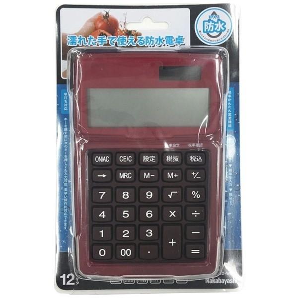 Nakabayashi 電卓 「デスクトップ防水タイプS」 （12桁） ECD-WR01-RD （レッド) | ナカバヤシ | 02