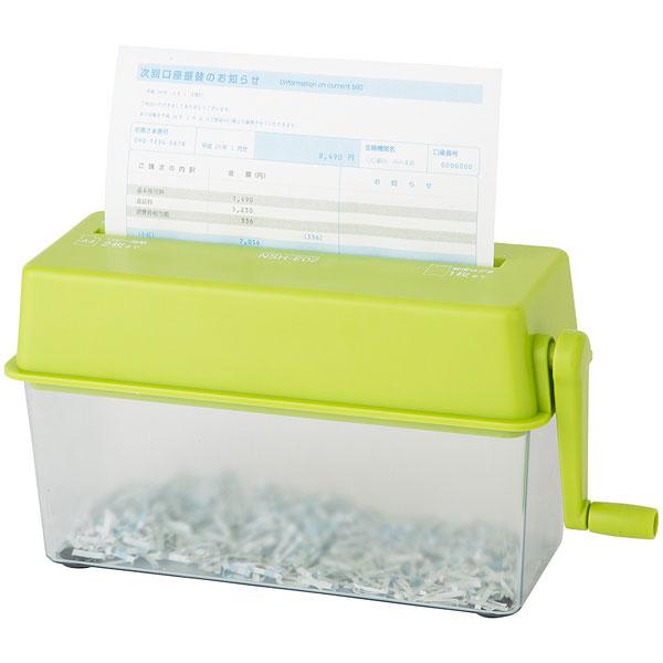 Nakabayashi NSH-E02GN ハンドシュレッダー NSH-E02GN グリーン [クロスカット /A4サイズ] | ナカバヤシ | 02