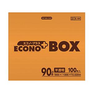 日本サニパック E-94エコノプラスBOX90L半透明　100枚　E94HCL | 