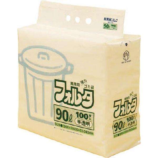 日本サニパック F-9H環優包装フォルタ90L白半透明　F9HHCL （1袋100枚） |  | 01