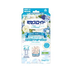 白元 ミセスロイドフローラル 引き出し用 24個入 1年防虫 ホワイトアロマソープの香り | 