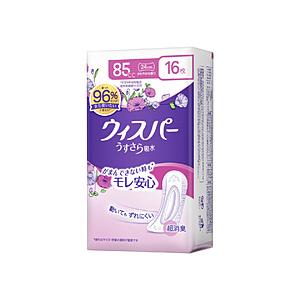 P＆G ウィスパー うすさら吸水 女性用 吸水ケア 85cc 長時間快適用 昼用ナプキンサイズ 16枚入り 24cm (中量の尿モレ用) | P&G