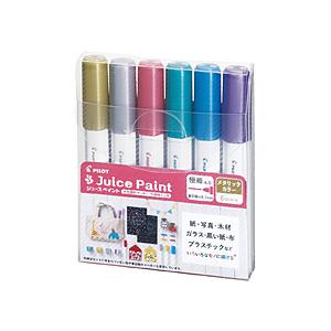 パイロット 水性顔料マーカー 極細 6色セット ジュースペイント メタリックカラー SJP-120EF-6CM | PILOT（文具）