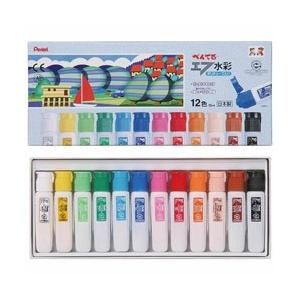 ぺんてる [水彩絵具] エフ水彩 ポリチューブ入り 12色セット WFC2-12 | ぺんてる