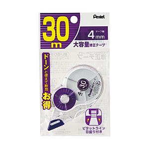 ぺんてる 30m修正テープPライン使い切り4mm   XZT514-W 【852】 | ぺんてる