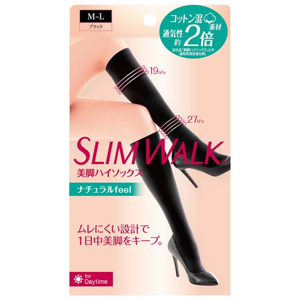 ピップ SLIM WALK（スリムウォーク）美脚ハイソックスナチュラルfeel ML 〔着圧ソックス〕 | ピップ | 01
