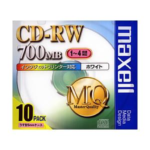 maxell 1〜4倍速対応　データ用CD-RWメディア（700MB・10枚入）　CDRW80PW.S1P10S | maxell