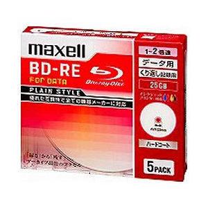 maxell 1〜2倍速対応 データ用Blu-ray BD-REメディア （25GB・5枚）　BE25PPLWPA.5S | maxell