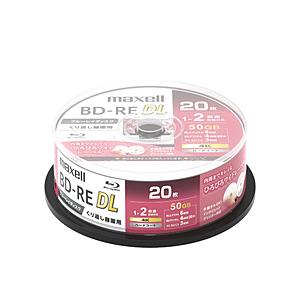 maxell 録画用BD-RE DL スピンドルパック  ホワイト BEV50WPG.20SP ［20枚 /50GB /インクジェットプリンター対応］ 【sof001】 [振込不可][代引不可] | maxell