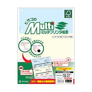 ヒサゴ ヒサゴ　プリンタ帳票Ａ４カラー３面６穴 FSC2013 | 