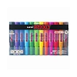 三菱えんぴつ ［サインペン］ プロッキー （水性顔料・細字丸芯＋太字角芯） 12色セット PM150TR12C | 三菱鉛筆