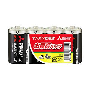MITSUBISHI(三菱) 【単2形】マンガン 4本 R14PUD4S | 三菱