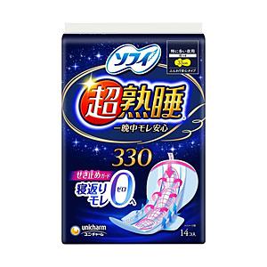 ユニチャーム ソフィ 超熟睡ガード 330 （特に多い夜用 羽つき 33cm 14枚） | 