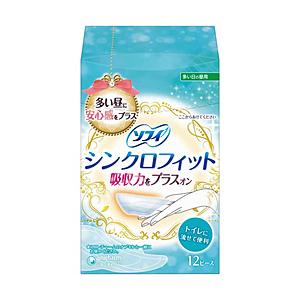 ユニチャーム 【sofy（ソフィ）】 シンクロフィット 多い日の昼用 流せるタイプ 12枚〔サニタリー用品（生理用品）〕 [振込不可] | 