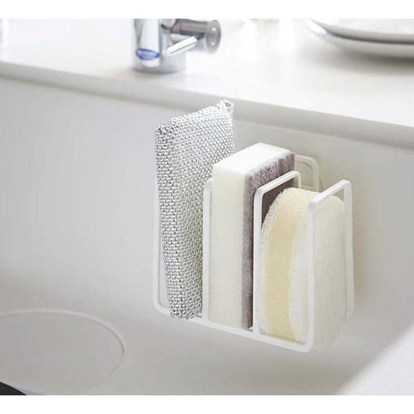 山崎実業 プレート　吸盤スポンジホルダー3連　ホワイト 02495 ホワイト | 山崎実業 | 02