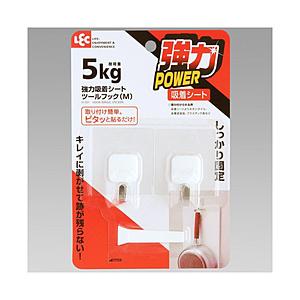 レック 強力吸着シートツールフック（M）2個入  ホワイト H-701 | LEC