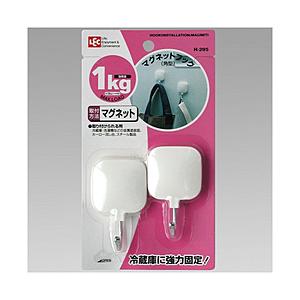 レック マグネットフック（角型）2個入  ホワイト H-295 | LEC