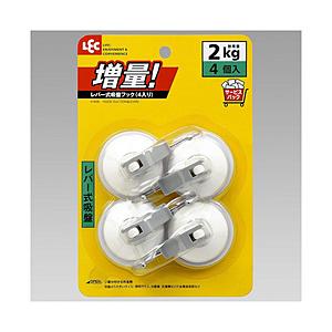 レック レバー式吸盤フック（4入り）   H-606 | LEC