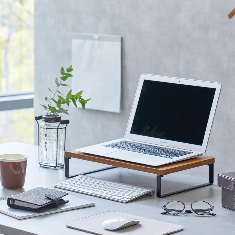 リヒトラブ モニタースタンド [W390ｘD250ｘH80mm] ブラウン A-8003-9 | LIHIT LAB. | 02