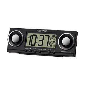 リズム時計 電波目覚まし時計 「フィットバトラージューク」 8RZ177SR02 （黒） | 