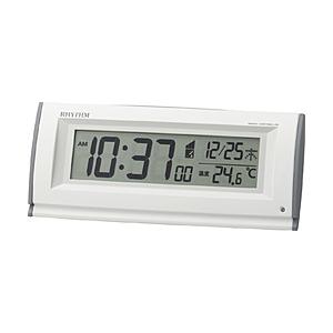 リズム時計 デジタル電波目覚まし時計　フィットウェーブD216  8RZ216SR03 白 | 