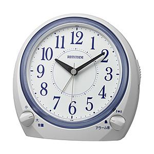 リズム時計 目覚まし時計 【デュアルサウンドR648】 白 8RA648SR03 ［アナログ］ | 
