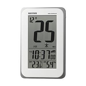 リズム時計 目覚まし時計 【フィットウェーブカレンダーD139】 白 8RZ139SR03 ［デジタル /電波自動受信機能有］ | 