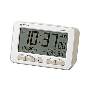 リズム時計 目覚まし時計 【フィットウェーブＤ２３４】 ベージュ 8RZ234SR38 ［デジタル /電波自動受信機能有］ | 