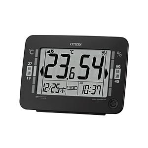 シチズン 新環境目安表示付き　高精度デジタル温度湿度計　電波時計付　8RZ232-002  黒 8RZ232-002 ［デジタル］ | CITIZEN