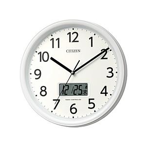 シチズン 時間が見やすく温度・湿度もわかる 液晶付きの電波掛時計  白 8FYA05-003 ［電波自動受信機能有］ | CITIZEN