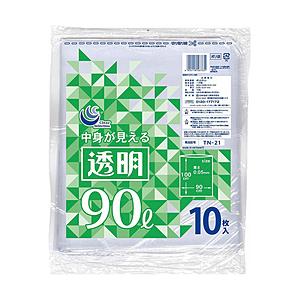 日本技研工業 TN-21 透明ポリ袋90L/10P | 