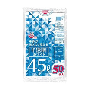 日本技研工業 WH-9半透明ホワイトごみ袋45L50P | 