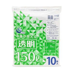 日本技研工業 TN-36透明ポリ袋 150L 10P | 