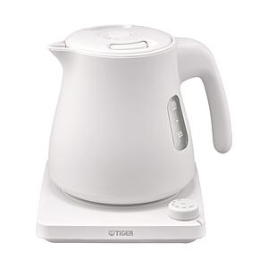 TIGER(タイガー) 温度調節機能付 蒸気レスケトル  グレイッシュホワイト PTV-A080WG ［0.8L］ | タイガー
