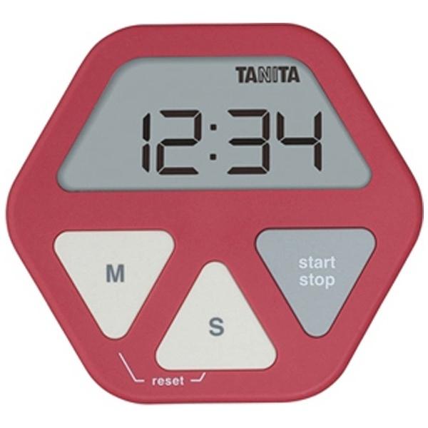 タニタ デジタルタイマー 「ガラスにつくタイマー」　TD-410-RD レッド 【864】 | TANITA | 01