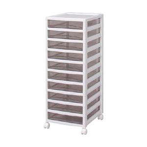 アイリスオーヤマ ＩＲＩＳ スーパークリアチェスト ホワイト／クリアブラウン １０段タイプ ＳＣＥ−Ｓ１０００−ＢＲ | IRIS OHYAMA