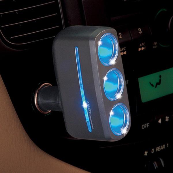 セイワ 車内用品　イルミソケット3F　3連ソケット　カラー：マットブラック | SEIWA | 03