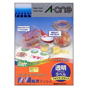 エーワン 28791 （インクジェットプリンタラベル/透明光沢フィルム/A4判 ノーカット/10シート入り） 【864】 | エーワン | 01