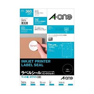 エーワン 28814 （インクジェットプリンタラベル/紙ラベル/A4判 24面丸型40mmφ/15シート（360片）入り） | エーワン