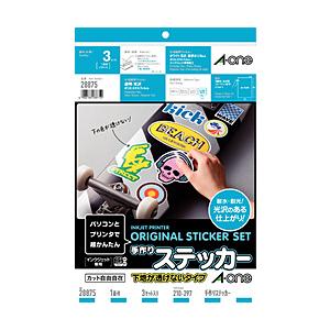エーワン 28875　（手作りステッカー/下地が透けないタイプ/A4サイズ/3セット） | エーワン