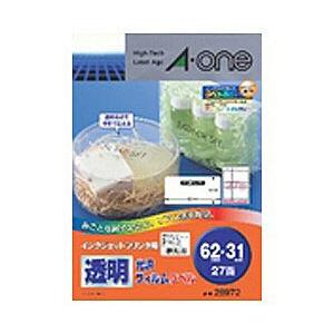 エーワン 28972　（インクジェットプリンタラベル/透明光沢フィルム/A4/27面×10シート） | エーワン